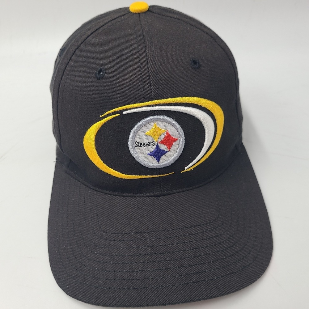 Vintage Pittsburgh Steelers Hat Adjustable Twins Enterprise Black NFL Casual Men
